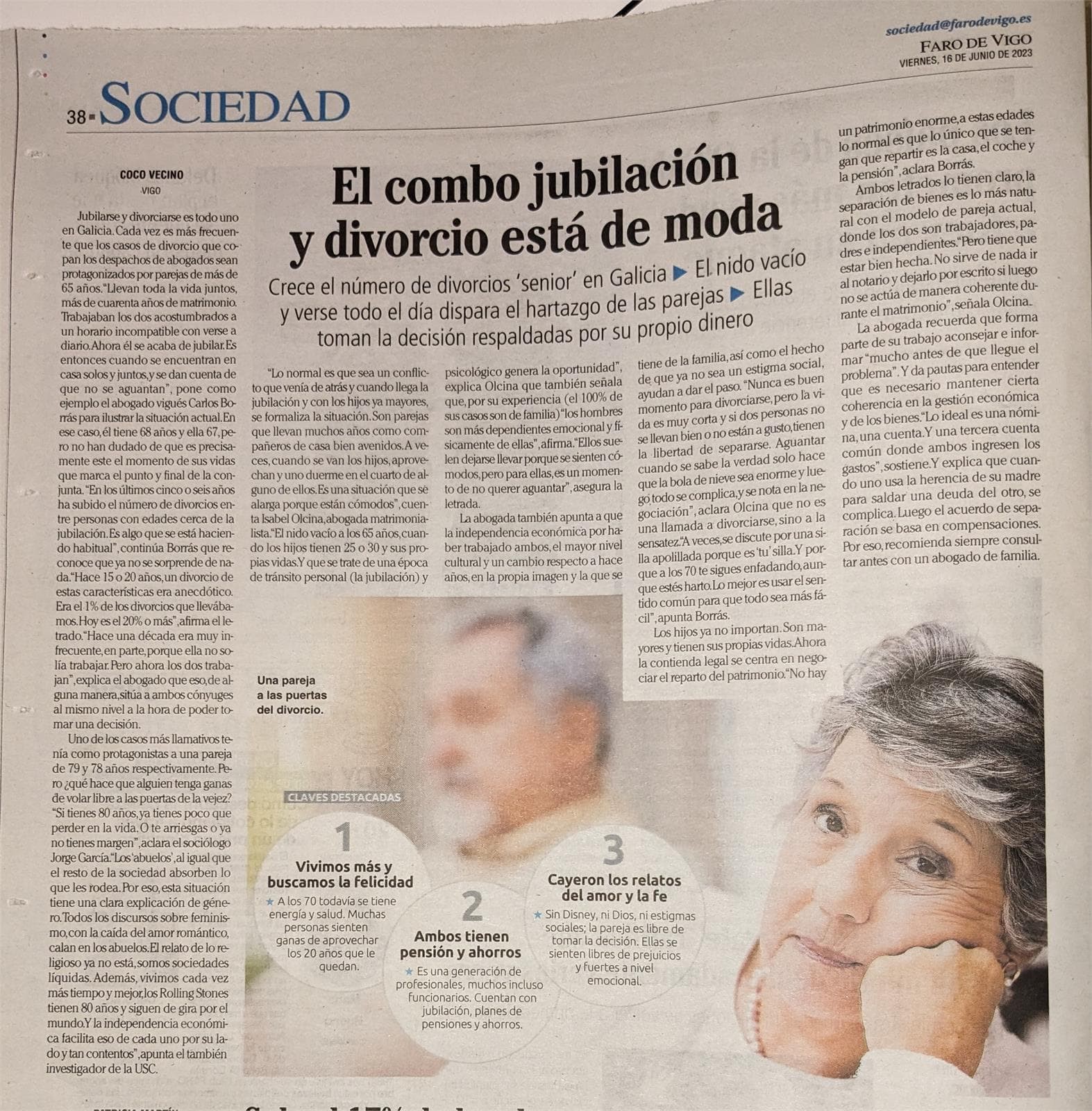 El combo jubilación y divorcio está de moda - Imagen 1